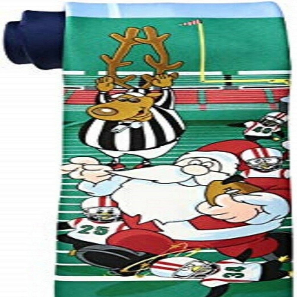 HALLMARK SANTA FOOTBALL CHRISTMAS NECKTIE NEW